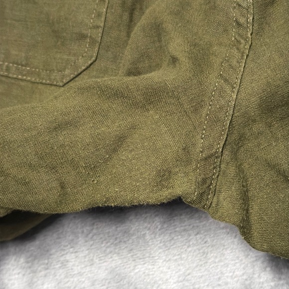 Quince Linen Pull On Pants Women L Olive Drawstring Cropped Minimalist Coastal - Picture 3 of 11